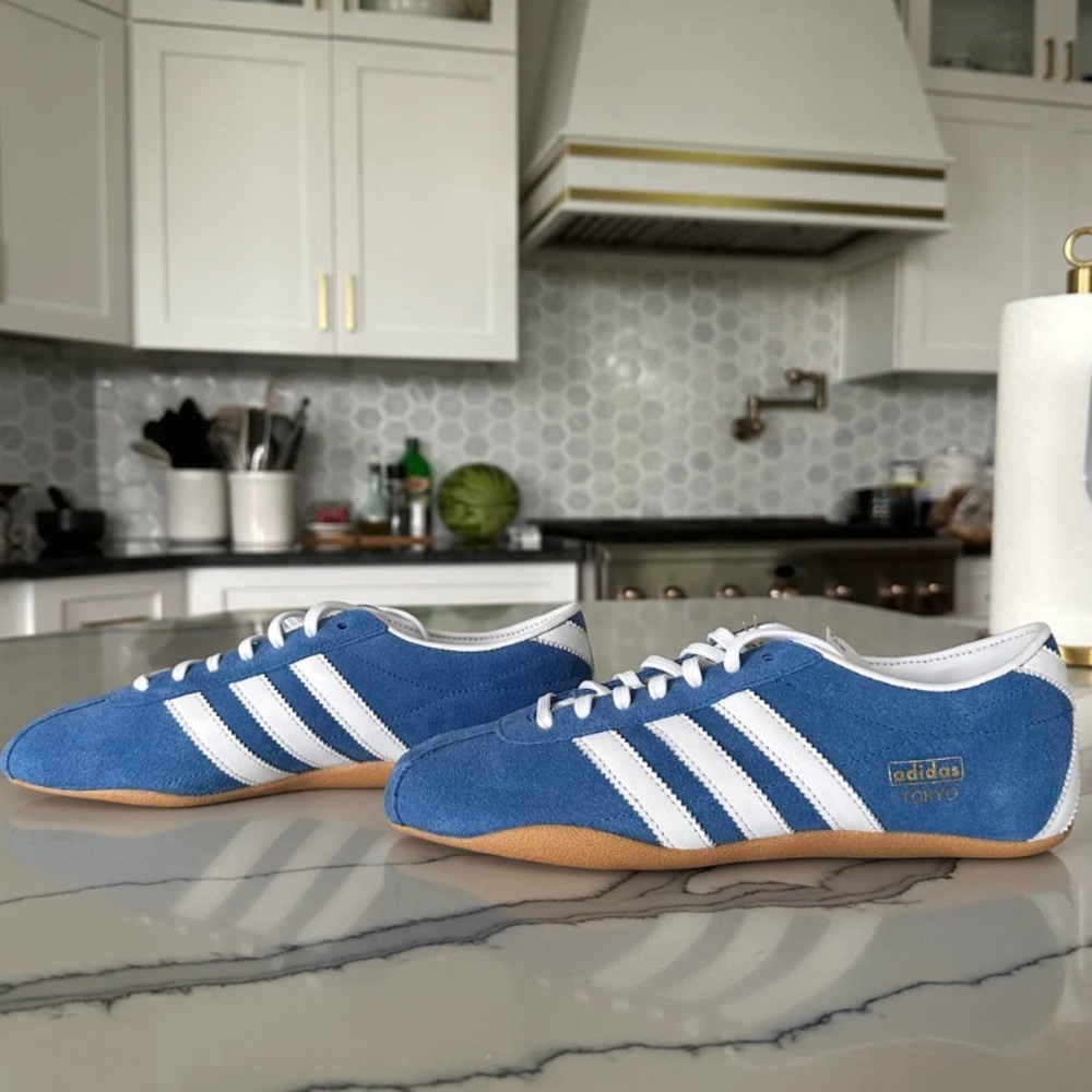 Adidas Blue and White Sneakers